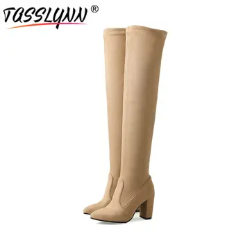 TASSLYNN 2019 Women Boots Flock Winter Shoes Women Pointed Toe Toe Square High Heel Lady Fashion Wedding Shoes Plus Size 34-43
TASSLYNN 2019 Women Boots Flock Winter Shoes Women Pointed Toe Toe Square High Heel Lady Fashion Wedding Shoes Plus Size 34-43