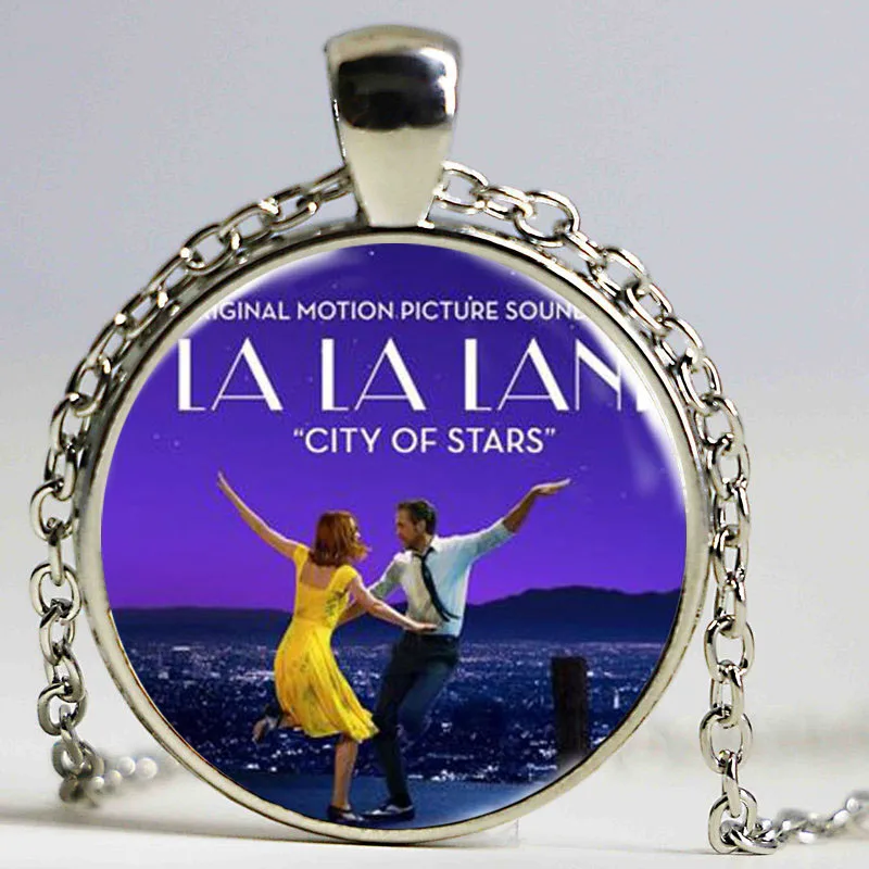 New Fashion Ladies Long Chain LA LAND Necklace Jewelry Glass Cabochon Princess Pendant For Girls CITY OF STARS | Украшения и