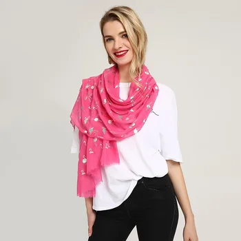 New 2018 autumn Flamingos silver foil cotton women scarf metallic stylish wraps shawls foulard bandana drop shipping LL180606
New 2018 autumn Flamingos silver foil cotton women scarf metallic stylish wraps shawls foulard bandana drop shipping LL180606