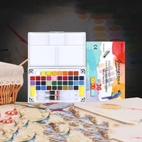 variety of high quality solid body watercolor pigment sets of non-toxic watercolor powder brushes school educational supplies image