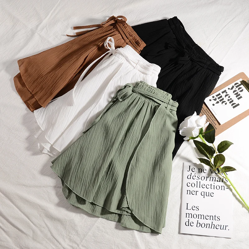 Elastic Waist Chiffon Shorts Female Summer Fashion 2019 New High Waist Loose Wide Leg Pants Skirt A Beach Pants
Elastic Waist Chiffon Shorts Female Summer Fashion 2019 New High Waist Loose Wide Leg Pants Skirt A Beach Pants