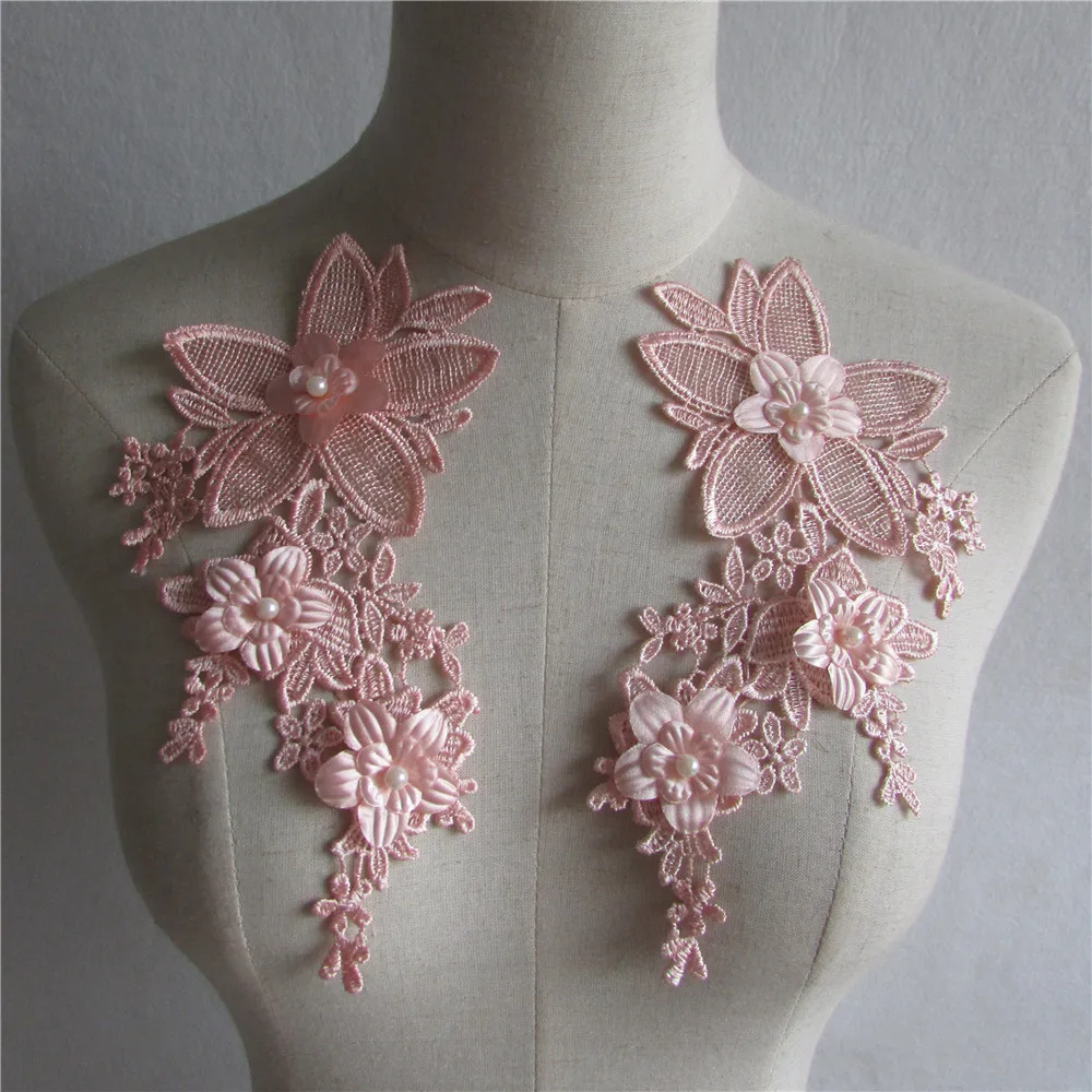 New style pink Floral Applique pearl Decorated DIY Lace Collar Fabric Sewing Applique Supplies a pair for sale YL556
New style pink Floral Applique pearl Decorated DIY Lace Collar Fabric Sewing Applique Supplies a pair for sale YL556