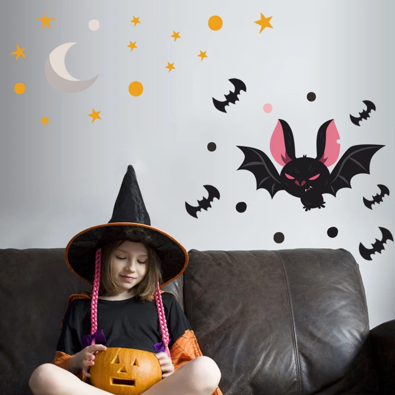 Новый летучая мышь наклейка на тему Хэллоуина креативный мультфильм детская