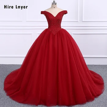 HIRE LNYER Full Beading Crystal Bodice Pearls Skirt Add Coarse Tulle Inside With 6 Ring Petticoat Burgundy Quinceanera Dresses
HIRE LNYER Full Beading Crystal Bodice Pearls Skirt Add Coarse Tulle Inside With 6 Ring Petticoat Burgundy Quinceanera Dresses