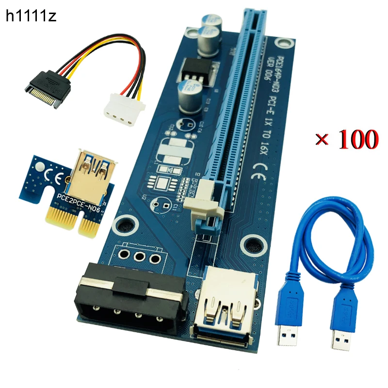 100PCS PCI-E Extender PCI Express Riser Card 1x To 16x 60cm USB 3.0 Cable Sata To 4pin Molex Power For Btc Miner Mining Machine
100PCS PCI-E Extender PCI Express Riser Card 1x To 16x 60cm USB 3.0 Cable Sata To 4pin Molex Power For Btc Miner Mining Machine