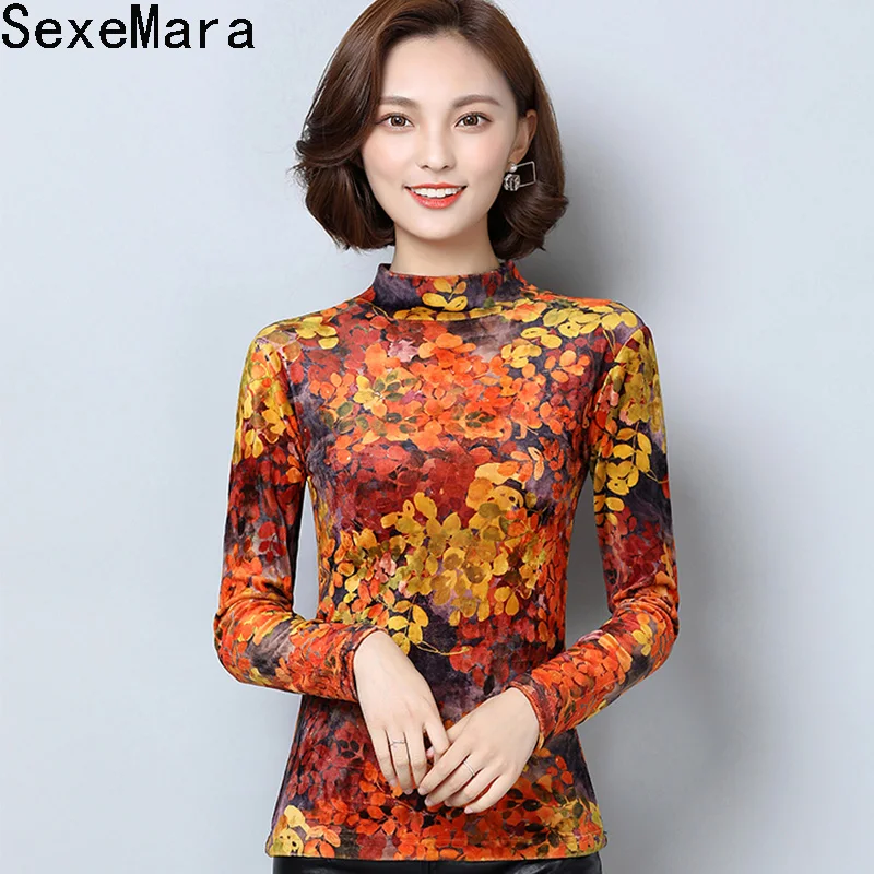 Plus size Printing floral Velvet Blouse Women Thicking Shirt 2017 Winter Female Lady Fashion long Sleeve warm Blouses XM02
Plus size Printing floral Velvet Blouse Women Thicking Shirt 2017 Winter Female Lady Fashion long Sleeve warm Blouses XM02