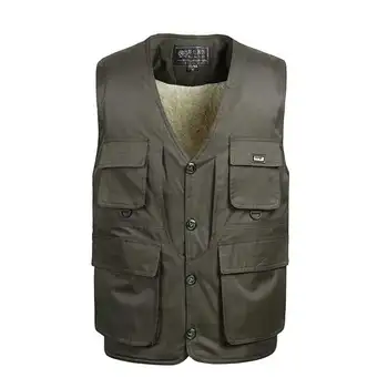 Zozowang men Multi-pocket Plus Size S-4XL Man Lambs wool lining Vest Jacket Autumn&Winter Warm Thicken Gilet vest men
Zozowang men Multi-pocket Plus Size S-4XL Man Lambs wool lining Vest Jacket Autumn&Winter Warm Thicken Gilet vest men