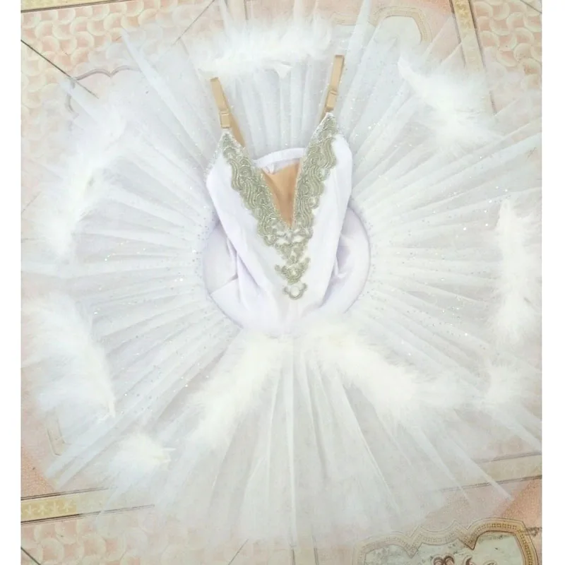Ballet Dance Costumes White Feather Little Swan Ballet Tutu,Stiff Tulle Pre-professional Swan Lake Ballet Dance Pancake Tutu
Ballet Dance Costumes White Feather Little Swan Ballet Tutu,Stiff Tulle Pre-professional Swan Lake Ballet Dance Pancake Tutu