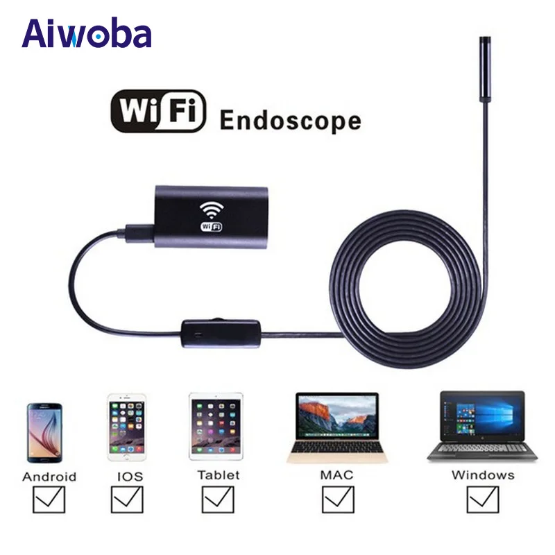 AIWOBA 8mm Lens Waterproof WIfi Endoscope Camera 1M Cable Car Inspection Borescope Camera Endoscope For IOS Android PC Tablet
AIWOBA 8mm Lens Waterproof WIfi Endoscope Camera 1M Cable Car Inspection Borescope Camera Endoscope For IOS Android PC Tablet