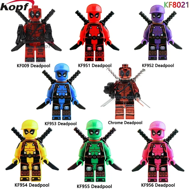 Single Sale Super Heroes Building Blocks Red Blue Yellow Pink Chrome Deadpool Dolls Action Bricks Best Children Gift Toys KF8021
Single Sale Super Heroes Building Blocks Red Blue Yellow Pink Chrome Deadpool Dolls Action Bricks Best Children Gift Toys KF8021