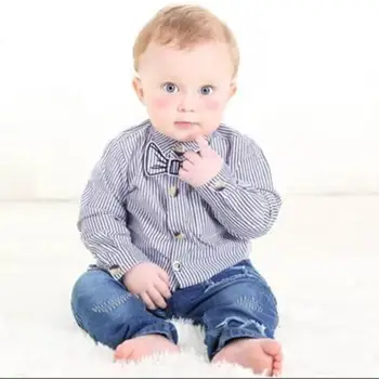 2pcs/set Baby Denim Shirt+Pants Suit Set Litte Boys Vertical Stripes Clothes Cotton Long Sleeve Shirt Jeans Tie Cholthing
2pcs/set Baby Denim Shirt+Pants Suit Set Litte Boys Vertical Stripes Clothes Cotton Long Sleeve Shirt Jeans Tie Cholthing