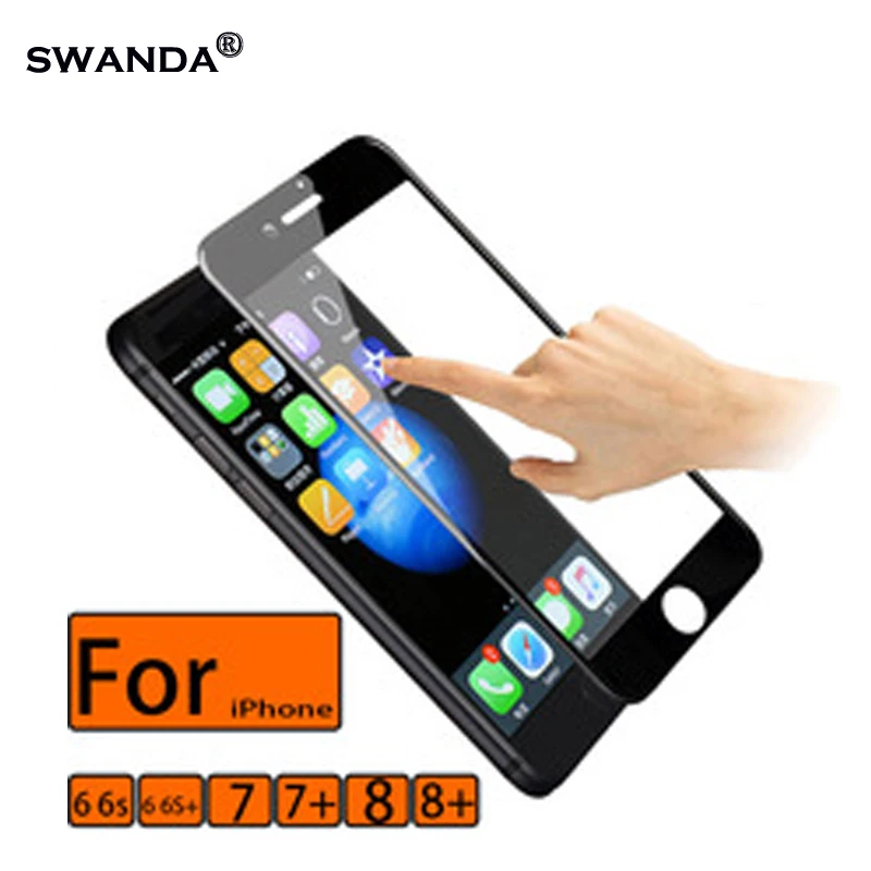 

3D Full Coverage tempered glass for iphone 8 7 6 Screen Protectors 9H 2.5D for iphone 6plus 7plus 8plus glass Arc flim