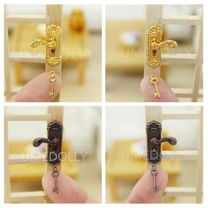 2 Set 1/12 Scale Retro Dollhouse Miniature Door Lock and Key Doll House Fairy Door Furniture DIY Accessories
2 Set 1/12 Scale Retro Dollhouse Miniature Door Lock and Key Doll House Fairy Door Furniture DIY Accessories