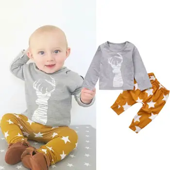 Spring Autumn baby boys clothes set Cute Newborn Baby Boys Kids Deer T-shirt Top+Long Pants Outfit Clothes Set
Spring Autumn baby boys clothes set Cute Newborn Baby Boys Kids Deer T-shirt Top+Long Pants Outfit Clothes Set