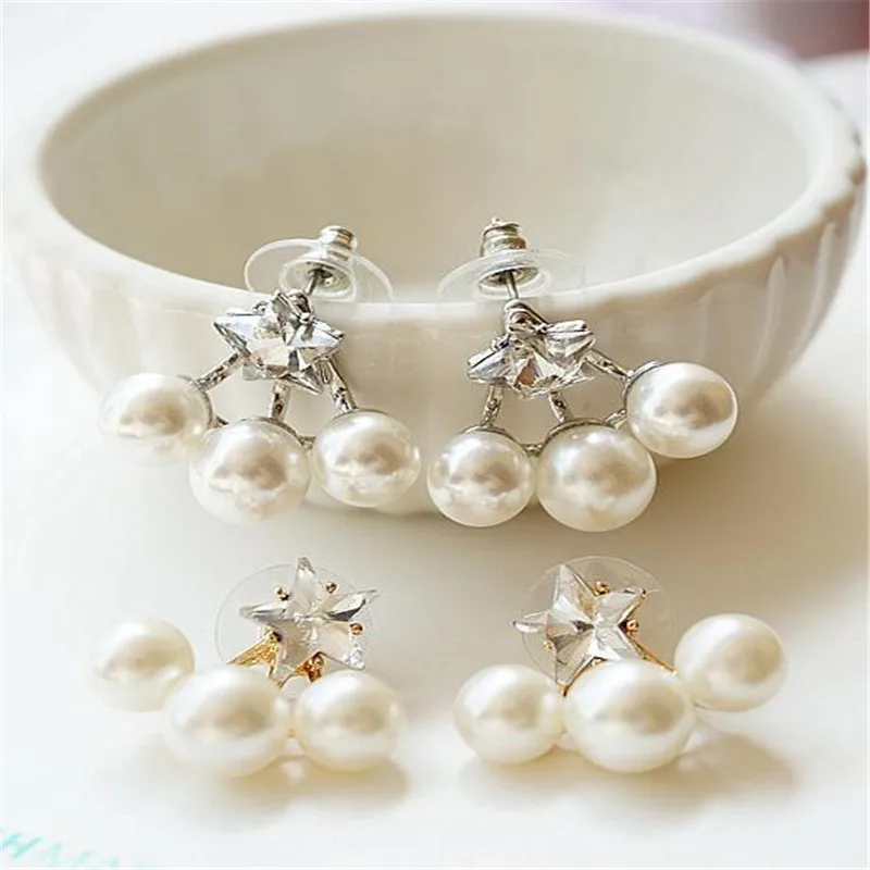 2018 Female Pentagonal Star Earrings Temperament Female Pearl Front And Rear Buckle Korean Rhinestones Earrings For Women R009
2018 Female Pentagonal Star Earrings Temperament Female Pearl Front And Rear Buckle Korean Rhinestones Earrings For Women R009