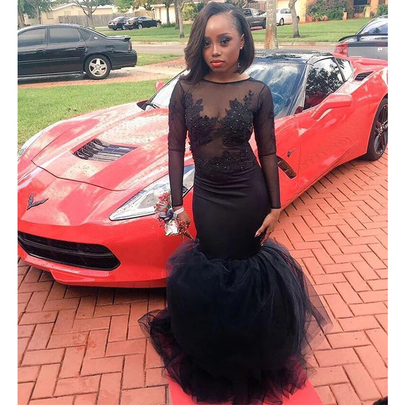 2019 See Through Black Tulle Black Girl Prom Dress Sexy Mermaid Lace Appliques South African Long Evening Party Gown Plus Size
2019 See Through Black Tulle Black Girl Prom Dress Sexy Mermaid Lace Appliques South African Long Evening Party Gown Plus Size
