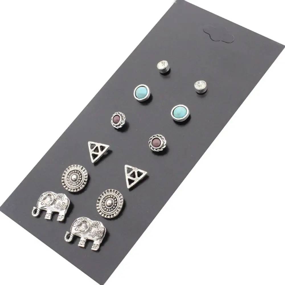 6Pair/Set Vintage Rhinestone Triangle Round Dot Elephant Shape Ear Stud Earrings hot
6Pair/Set Vintage Rhinestone Triangle Round Dot Elephant Shape Ear Stud Earrings hot