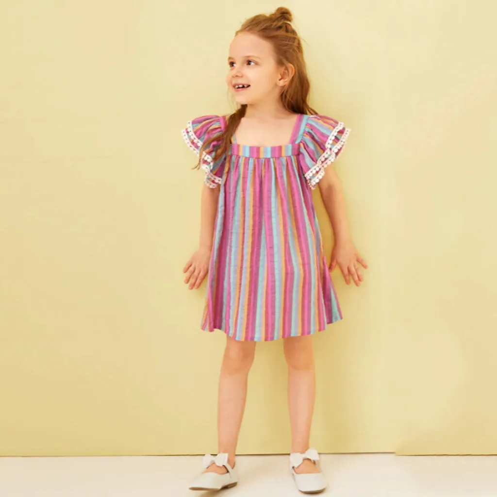 Cute Summer Princess Kids Girl Toddler Stripe Short Sleeve Backless Princess Dress Clothes Casual Toddler Baby Girls Dress
Cute Summer Princess Kids Girl Toddler Stripe Short Sleeve Backless Princess Dress Clothes Casual Toddler Baby Girls Dress