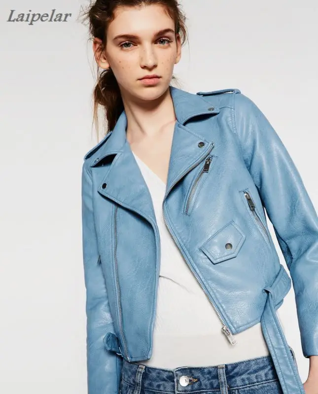 New Fashion Autumn Winter Women Brand Faux Soft Leather Jackets Pu Blue Red Yellow Zippers Long Sleeve Motorcycle Coat
New Fashion Autumn Winter Women Brand Faux Soft Leather Jackets Pu Blue Red Yellow Zippers Long Sleeve Motorcycle Coat