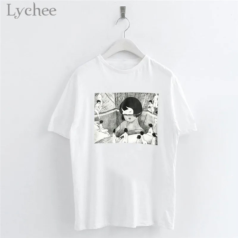 Lychee Gothic Anime Dark Girl Cartoon Women T Shirts Casual Short Sleeve O-Neck White T Shirt Tee Top Female
Lychee Gothic Anime Dark Girl Cartoon Women T Shirts Casual Short Sleeve O-Neck White T Shirt Tee Top Female