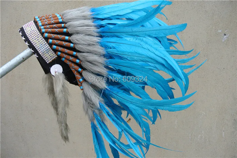 21inch high turquoise Indian Feather headdress american war bonnet hat native indian costumes halloween costumes decor supplies
21inch high turquoise Indian Feather headdress american war bonnet hat native indian costumes halloween costumes decor supplies