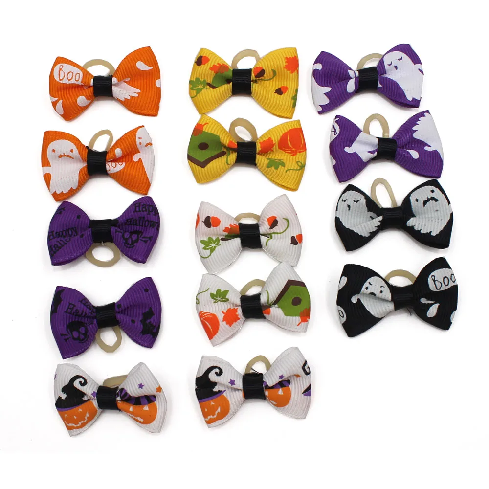 14PCS/ pack of halloween-style pet dog and cat hair bows with rubber bands grooming accessories cute pet hair accessories OR022
14PCS/ pack of halloween-style pet dog and cat hair bows with rubber bands grooming accessories cute pet hair accessories OR022
