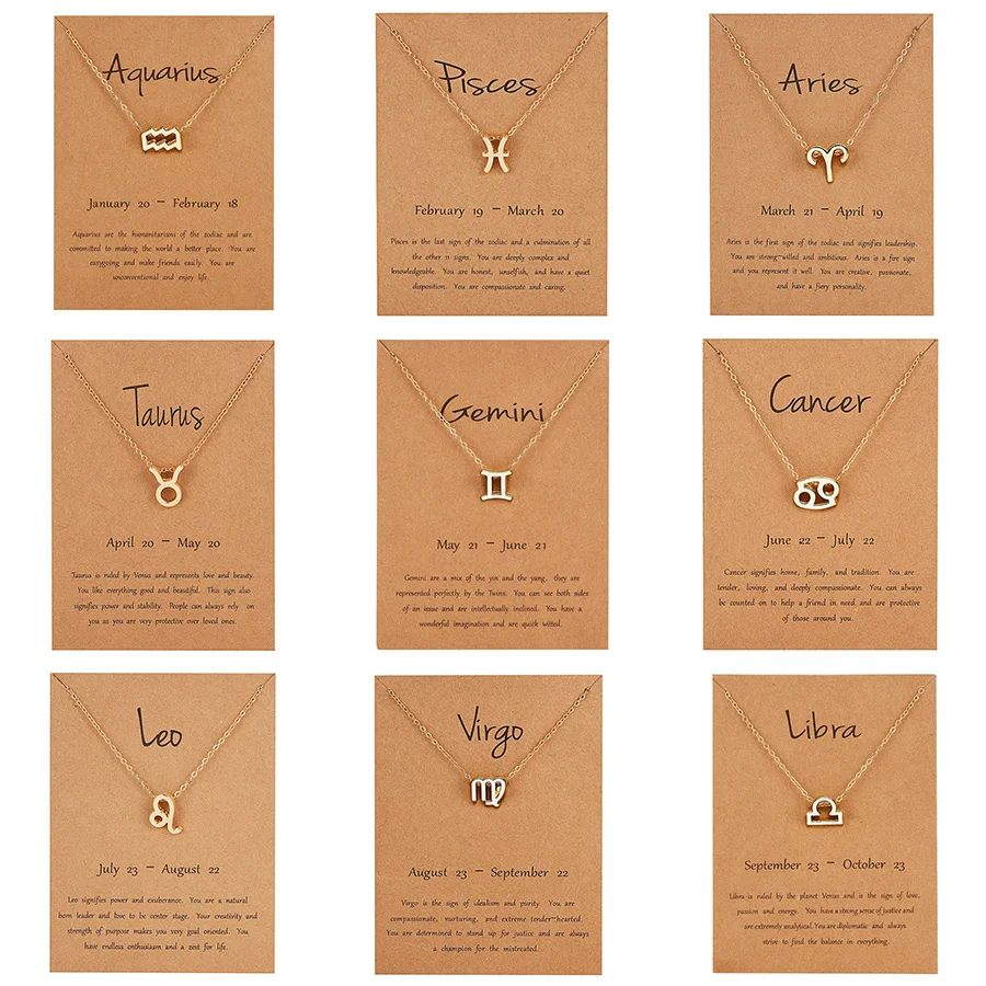 Rinhoo 1PC 10*7.5cm Paper Card Twelve Constellations Rhinestone Pendant Necklace Accessories Gift For Women Men Fashion Jewelry
Rinhoo 1PC 10*7.5cm Paper Card Twelve Constellations Rhinestone Pendant Necklace Accessories Gift For Women Men Fashion Jewelry