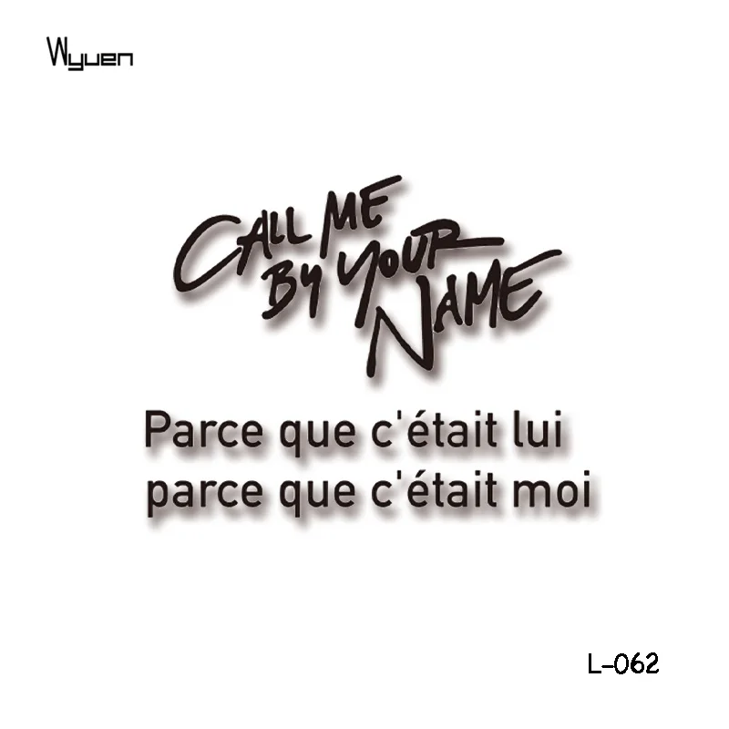 WYUEN Original Loving Fake Tattoo for Adults Body Art Creative Words Call Me By Your Name Tatoo Stickers for Man Woman L-062
WYUEN Original Loving Fake Tattoo for Adults Body Art Creative Words Call Me By Your Name Tatoo Stickers for Man Woman L-062