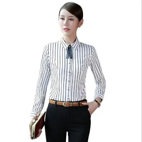 Fashion clothes OL women long sleeve Striped shirts slim blouse office ladies plus size formal tops C04 S12
Fashion clothes OL women long sleeve Striped shirts slim blouse office ladies plus size formal tops C04 S12