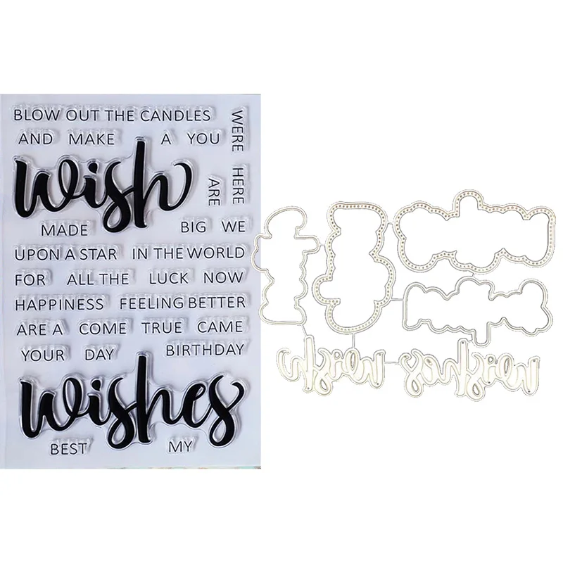 Make a wish Transparent Clear Stamp/coordinating die for DIY scrapbooking/photo album Card making stationery stamp supply
Make a wish Transparent Clear Stamp/coordinating die for DIY scrapbooking/photo album Card making stationery stamp supply