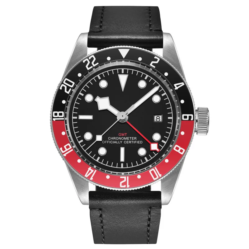 Corgeut 41mm Black Dial Bay GMT Men's Mechanical Automatic Wristwatches with Leather band deployment buckle
Corgeut 41mm Black Dial Bay GMT Men's Mechanical Automatic Wristwatches with Leather band deployment buckle