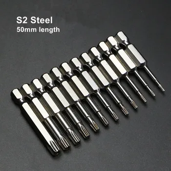 12pcs Torx Screwdriver Bits For Electric Screwdriver 50mm Length 6.35mm 1/4 Inch Hexagon Shank
12pcs Torx Screwdriver Bits For Electric Screwdriver 50mm Length 6.35mm 1/4 Inch Hexagon Shank