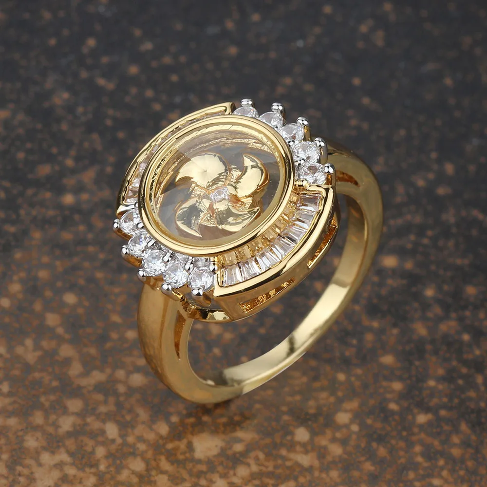Unisex Finger Ring The Middle East 18 Gold Color Zircon Micro Paved Ring Lucky Rotatable Windmill Jewelry Dropshipping Wholesale
Unisex Finger Ring The Middle East 18 Gold Color Zircon Micro Paved Ring Lucky Rotatable Windmill Jewelry Dropshipping Wholesale