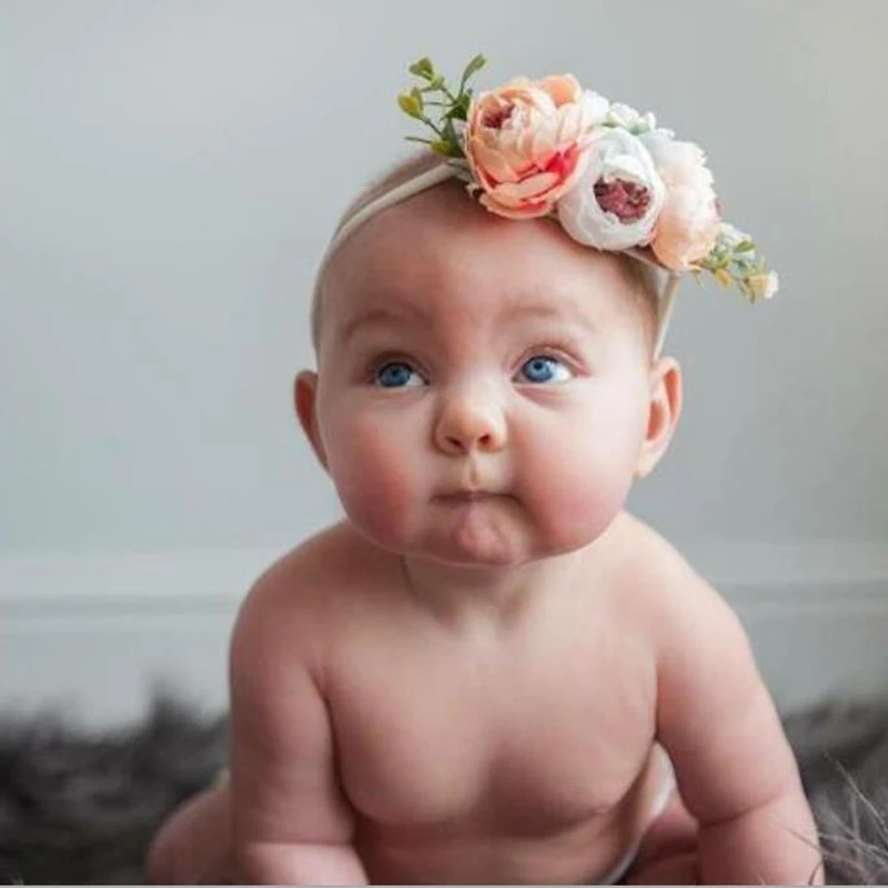 Baby headdress photo head band camellia wreath seaside holiday simulation flower hair 3 sets |