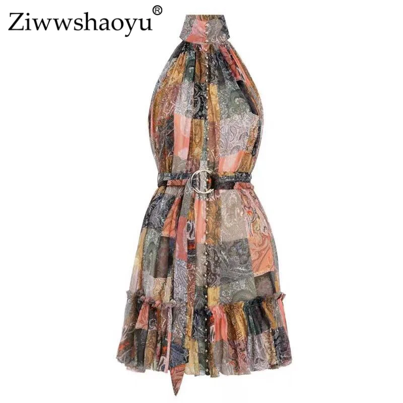 Ziwwshaoyu Sexy Off Shoulder Mini dresses Stand Print Sashes Beach Vacation dress Spring and summer new women's
Ziwwshaoyu Sexy Off Shoulder Mini dresses Stand Print Sashes Beach Vacation dress Spring and summer new women's