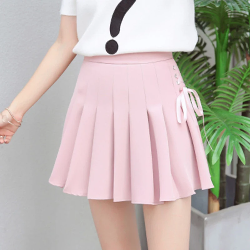Girls tennis skirt pleated skirt female straps tie bow skirt wild student cheerleading skirt college wind
Girls tennis skirt pleated skirt female straps tie bow skirt wild student cheerleading skirt college wind