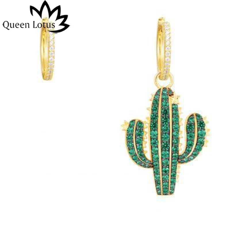 Queen Lotus 2019 New Cactus Earrings Women Fashion Drop Earrings Jewelry AAA Zircon Fashion Jewelry Asymmetry
Queen Lotus 2019 New Cactus Earrings Women Fashion Drop Earrings Jewelry AAA Zircon Fashion Jewelry Asymmetry