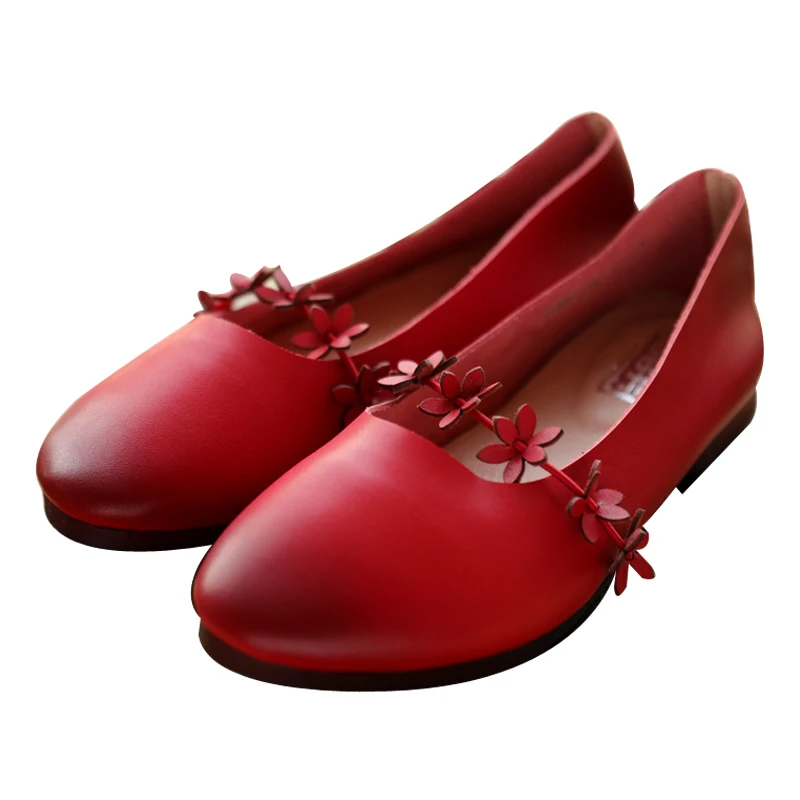 Фото Новинка весна-осень модные удобные кожаные лоферы женская обувь на мягкой