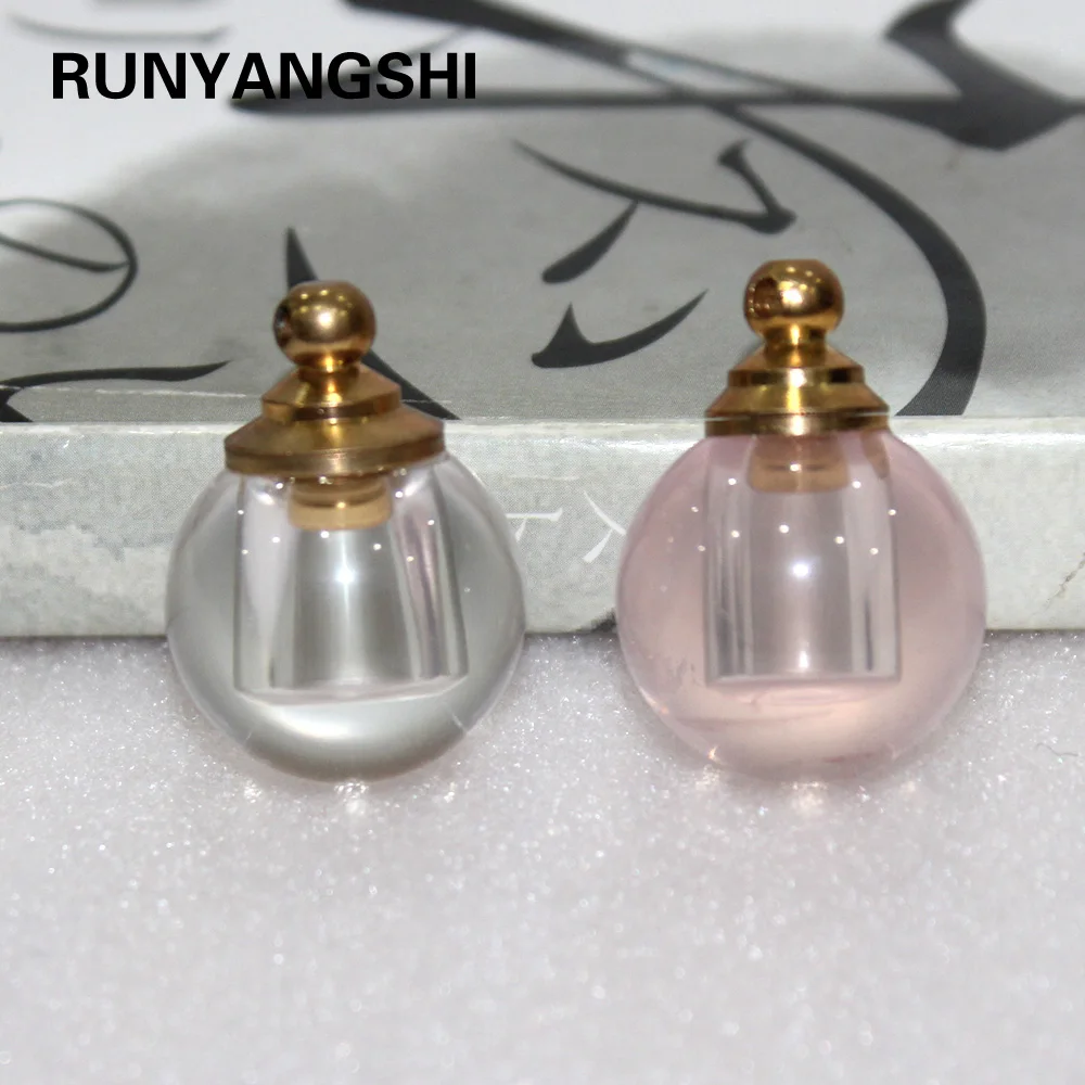 Natural rose quartz Crystal ball perfume bottle Pendant clear quartz Essential oil bottle Necklace
Natural rose quartz Crystal ball perfume bottle Pendant clear quartz Essential oil bottle Necklace