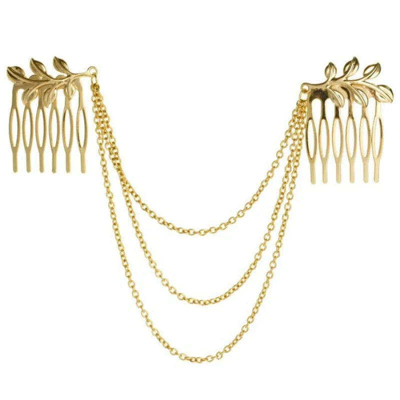 Women Hair Accessories Gold Color Leaf Hair Comb Cuff Headpiece Tassels Chains Head Band Party Wedding Accessories Fine Jewelry
Women Hair Accessories Gold Color Leaf Hair Comb Cuff Headpiece Tassels Chains Head Band Party Wedding Accessories Fine Jewelry