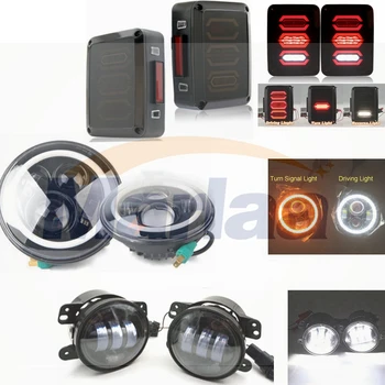 45W LED Headlight with Halo DRL & 4" Led Fog Light & Smoke Taillight Combo For 07-16 Jeep Wrangler
45W LED Headlight with Halo DRL & 4" Led Fog Light & Smoke Taillight Combo For 07-16 Jeep Wrangler