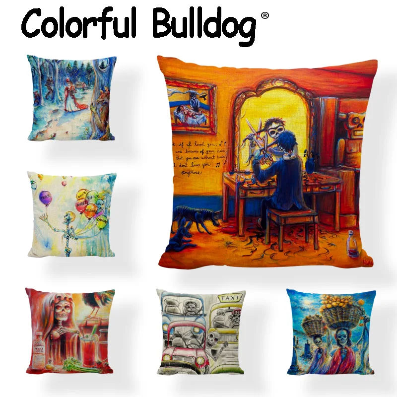 Hot Sale Sugar Skull Throw Cushion Cover Mexican Style Dancer Pillowcase Home Decor Car Gamer Chair Day Of The Dead Pillow Cover 
Hot Sale Sugar Skull Throw Cushion Cover Mexican Style Dancer Pillowcase Home Decor Car Gamer Chair Day Of The Dead Pillow Cover