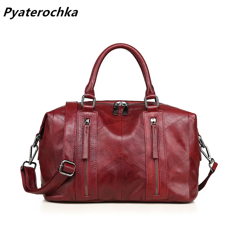 Pyaterochka Brand Handbag Women Genuine Leather Boston Luxury Shoulder Bag Fashion 2018 New Ladies Handbags Female Patchwork Bag
Pyaterochka Brand Handbag Women Genuine Leather Boston Luxury Shoulder Bag Fashion 2018 New Ladies Handbags Female Patchwork Bag