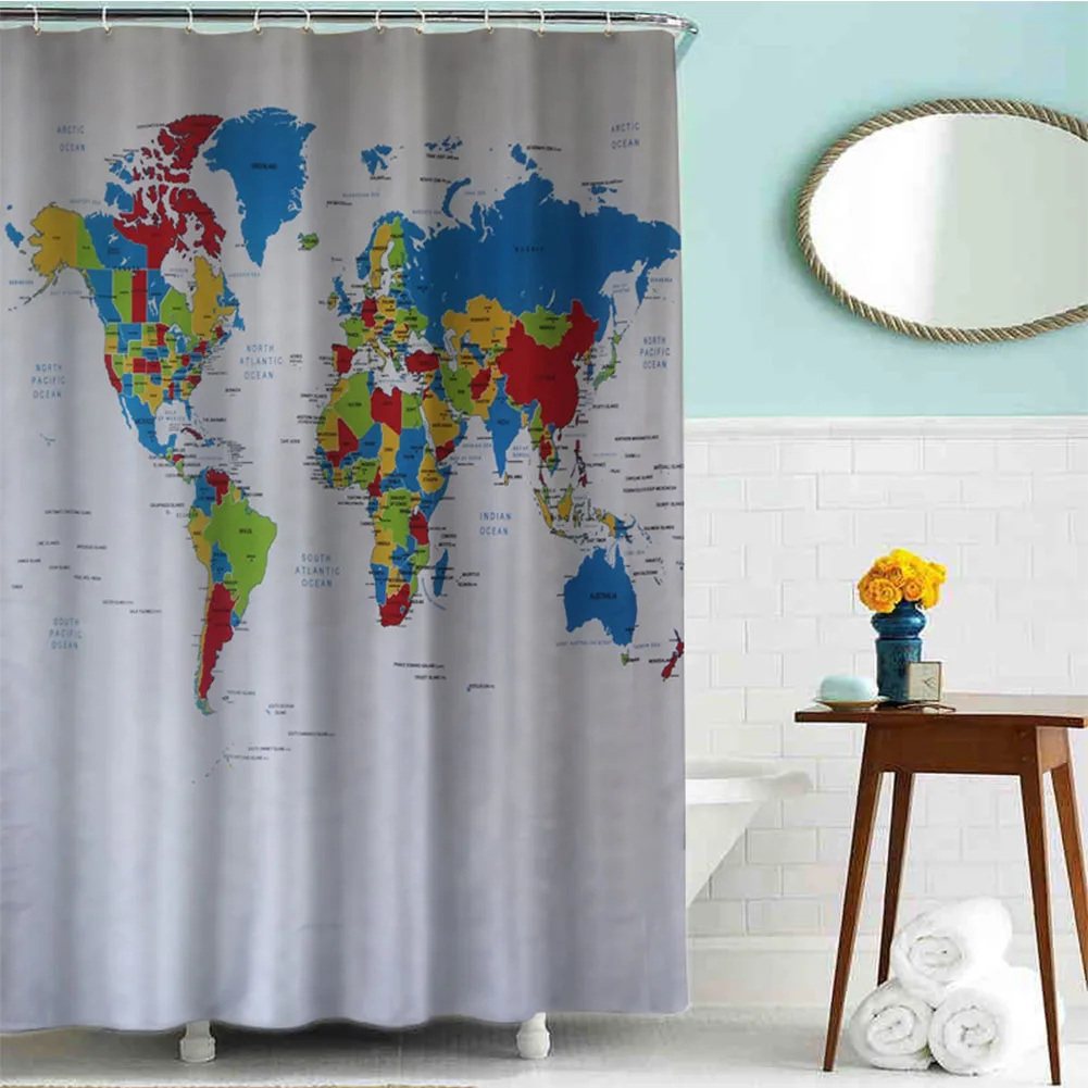 Decoration Polyester Hooks Waterproof Bathroom Printed Home Hotel Durable Bathing Shower Curtain World Map Pattern Eco-friendly
Decoration Polyester Hooks Waterproof Bathroom Printed Home Hotel Durable Bathing Shower Curtain World Map Pattern Eco-friendly