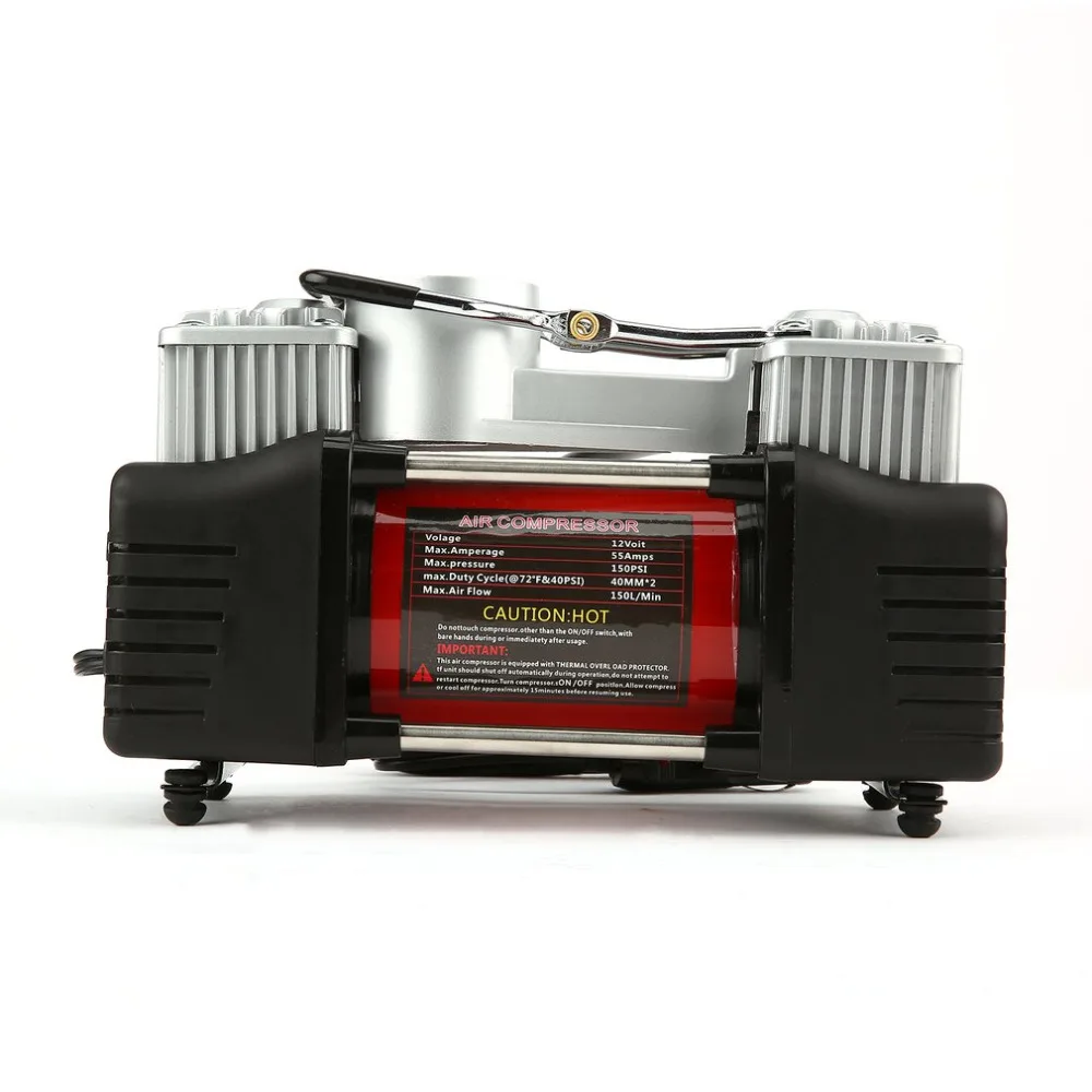 12V 150PSI Portable Emergency Heavy Duty 2 Cylinder Car Air Compressor Tire Inflator Pump Universal for Car Trucks
12V 150PSI Portable Emergency Heavy Duty 2 Cylinder Car Air Compressor Tire Inflator Pump Universal for Car Trucks