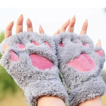 YJSFG HOUSE Winter Fingerless Gloves Cute Fluffy Bear Cat Plush Paw Claw Half Finger Glove Half Cover Women Winter Gloves Mitten
YJSFG HOUSE Winter Fingerless Gloves Cute Fluffy Bear Cat Plush Paw Claw Half Finger Glove Half Cover Women Winter Gloves Mitten