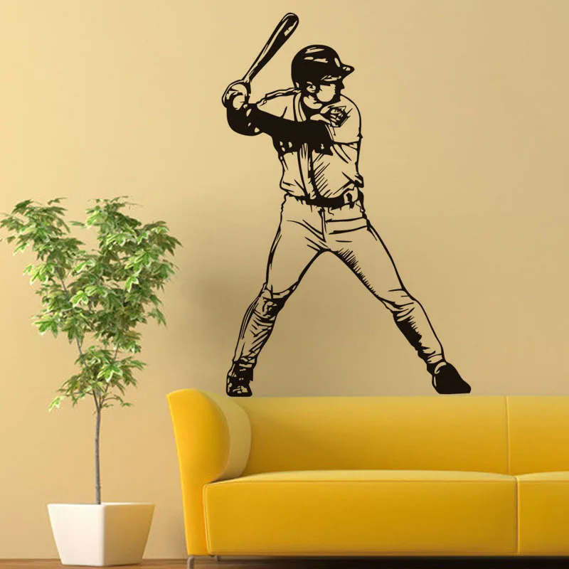 Бейсбольный проигрыватель Виниловая наклейка на стену домашний декор