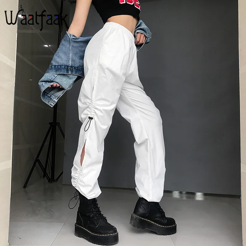 Waatfaak Hollow Out Drawstring Elastic Waist Hip Hop Pants Streetwear White Loose Baggy Trousers Women Pocket Harem Pants Summer
Waatfaak Hollow Out Drawstring Elastic Waist Hip Hop Pants Streetwear White Loose Baggy Trousers Women Pocket Harem Pants Summer