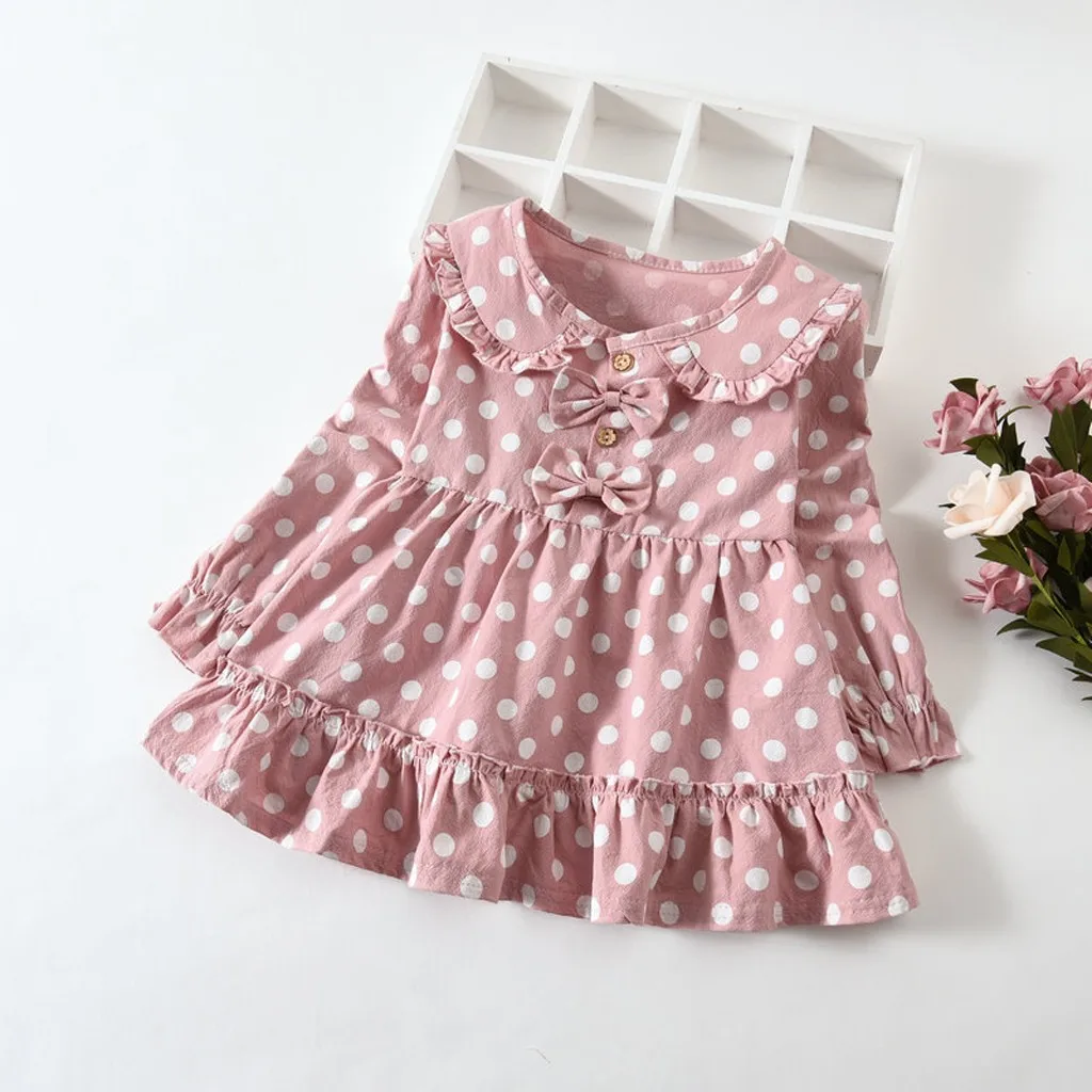 2019 Hot Sale Toddler Baby Kids Girls Long Sleeve Ruched Dot Double Bow Dressed Clothes princess party girls spring dress#V30
2019 Hot Sale Toddler Baby Kids Girls Long Sleeve Ruched Dot Double Bow Dressed Clothes princess party girls spring dress#V30