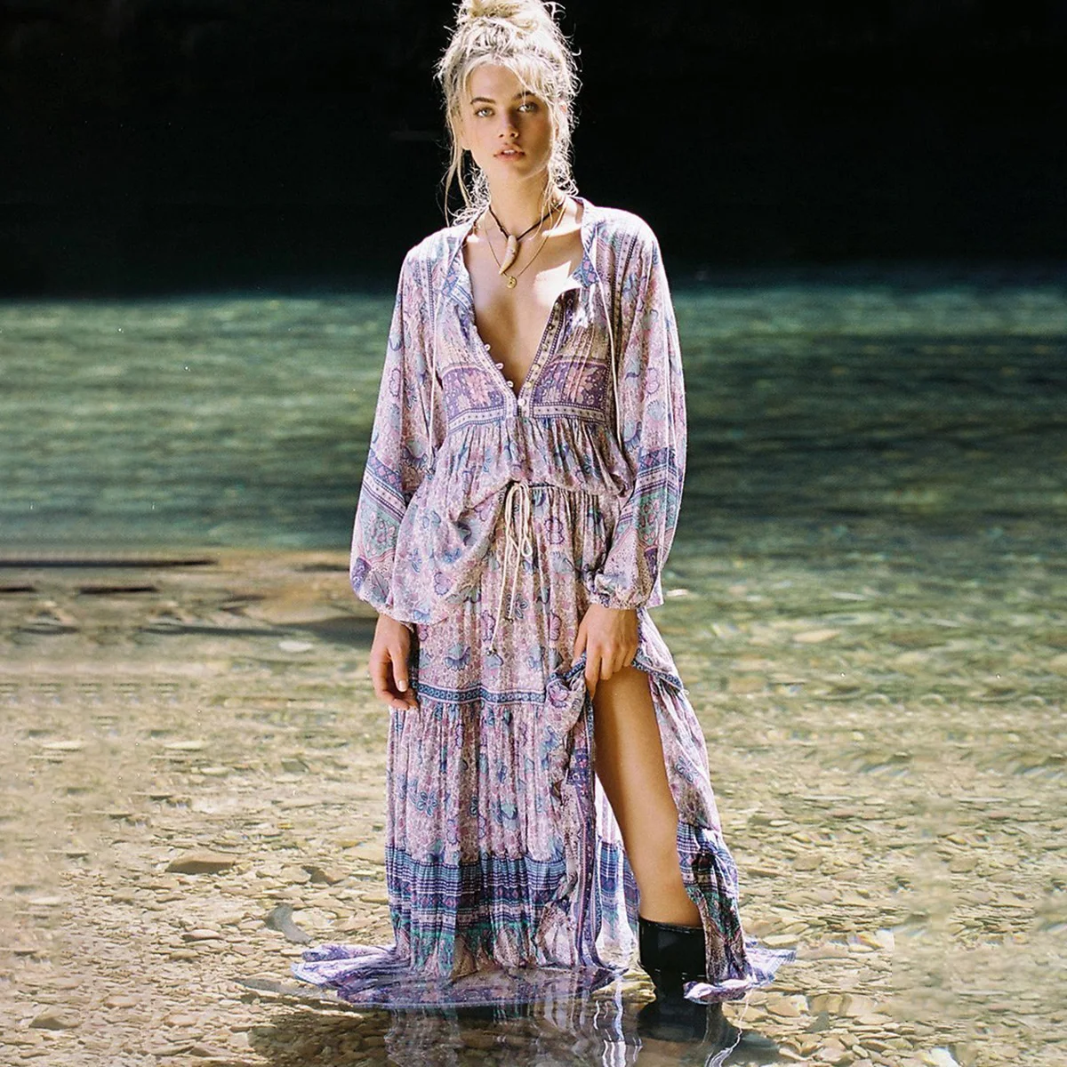 Lalic Floral Print Two Piece Set Women Summer Long Sleeve V neck High Waist Maxi Skirt Top Sets Dress Boho 2 piece Set 2019
Lalic Floral Print Two Piece Set Women Summer Long Sleeve V neck High Waist Maxi Skirt Top Sets Dress Boho 2 piece Set 2019